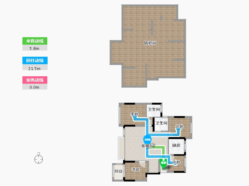 浙江省-宁波市-蔚蓝城市花园-212.70-户型库-动静线