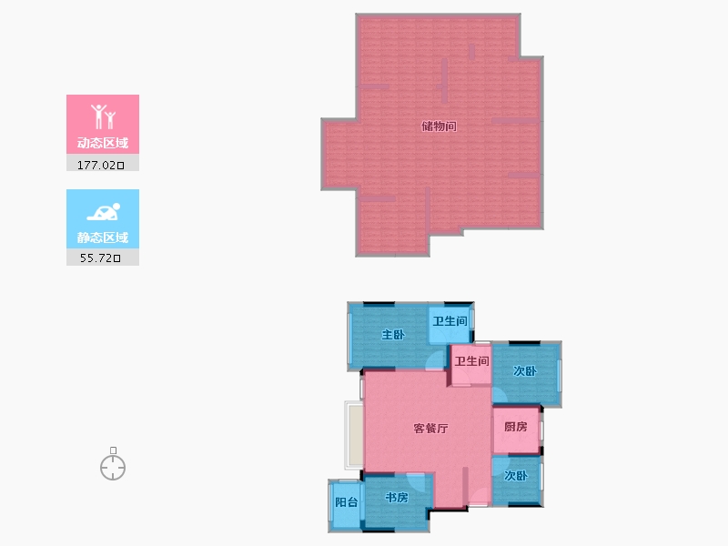 浙江省-宁波市-蔚蓝城市花园-212.70-户型库-动静分区