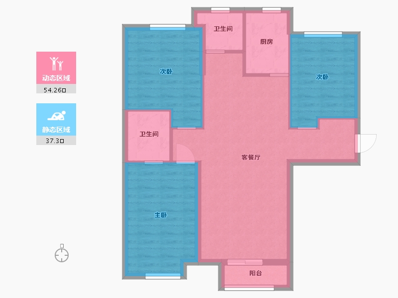 河北省-保定市-向阳88号-82.49-户型库-动静分区