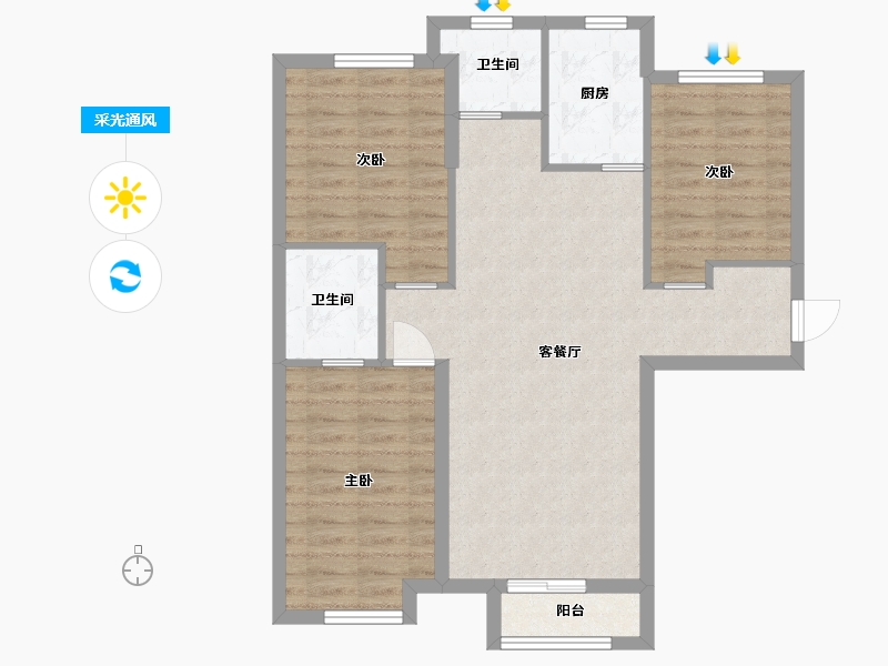 河北省-保定市-向阳88号-82.49-户型库-采光通风