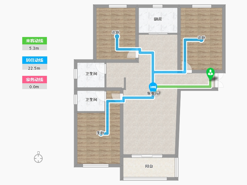 山东省-枣庄市-富翔兰亭郡-108.31-户型库-动静线