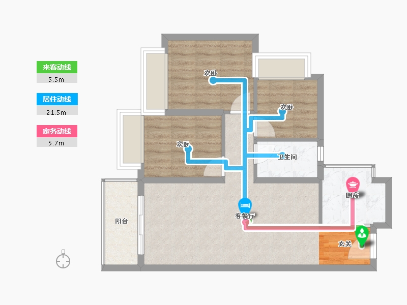 广东省-东莞市-凤岗碧桂园-66.15-户型库-动静线