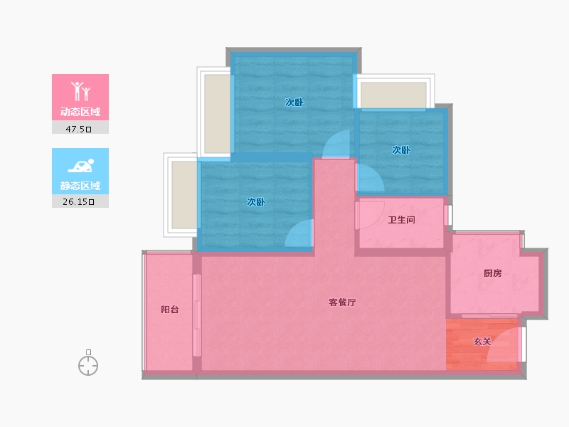 广东省-东莞市-凤岗碧桂园-66.15-户型库-动静分区