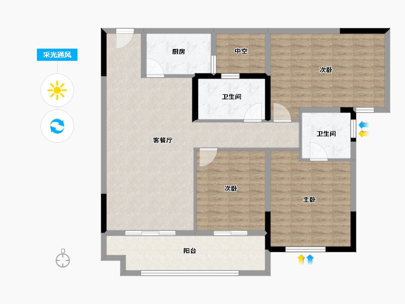 福建省-宁德市-蔚蓝铭著-118.00-户型库-采光通风