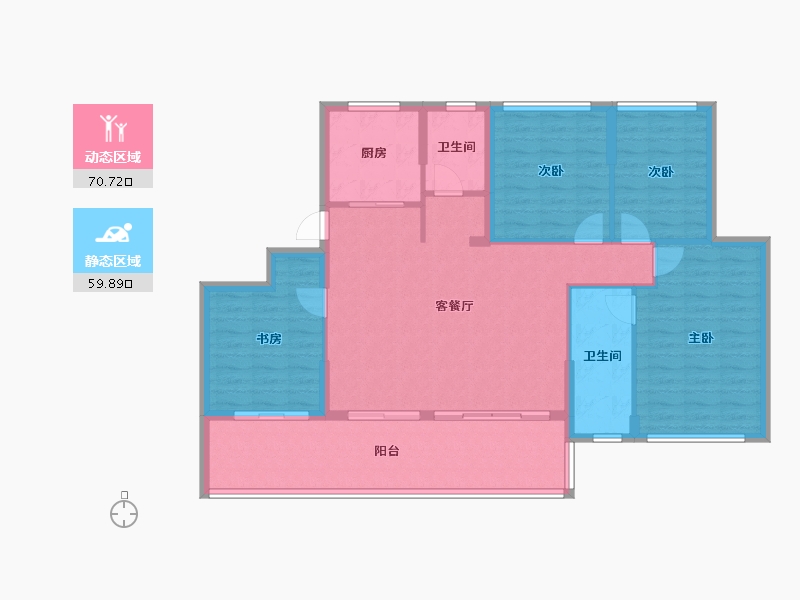 海南省-三亚市-北京城建海云府B3-119.14-户型库-动静分区