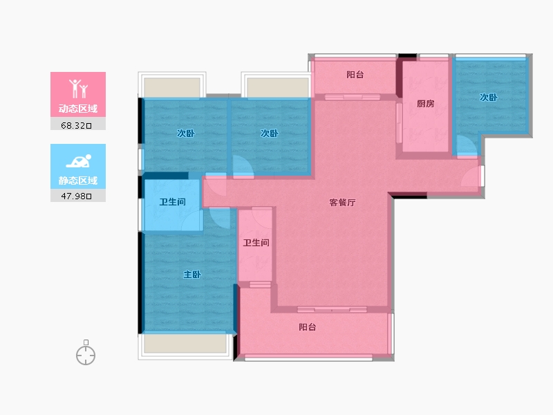 湖南省-怀化市-盛世华都未来城-103.57-户型库-动静分区