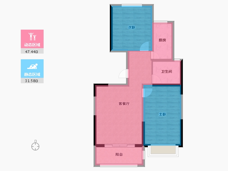 云南省-玉溪市-金湖佳园-70.38-户型库-动静分区