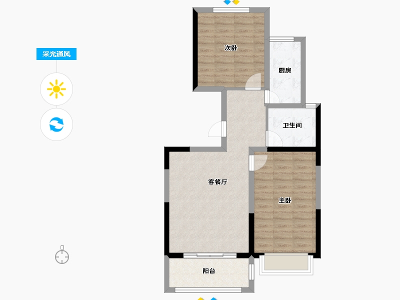 云南省-玉溪市-金湖佳园-70.38-户型库-采光通风