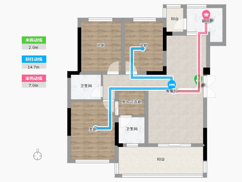 四川省-南充市-阳光天朗-89.58-户型库-动静线