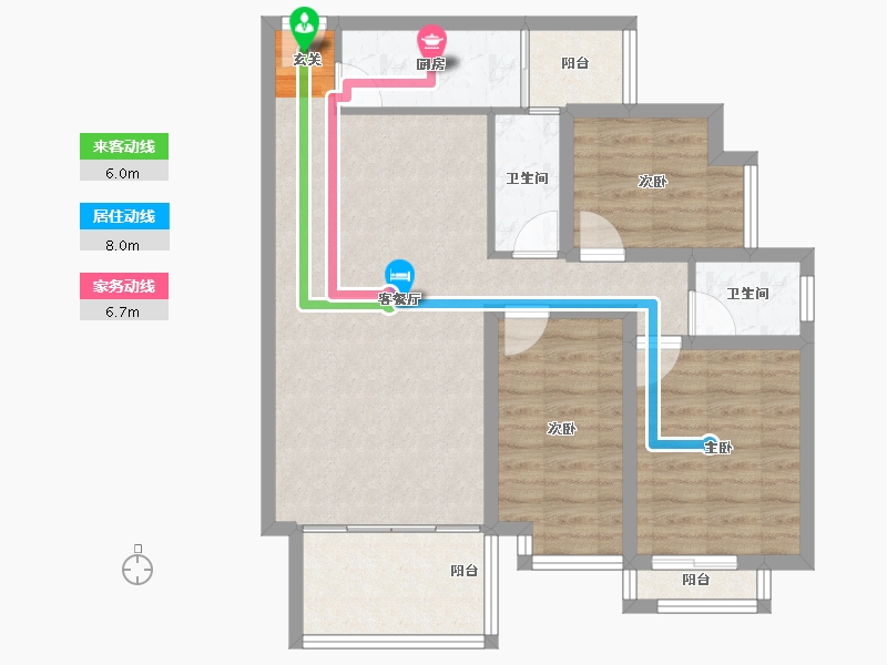 广东省-深圳市-阳光棕榈园-78.93-户型库-动静线