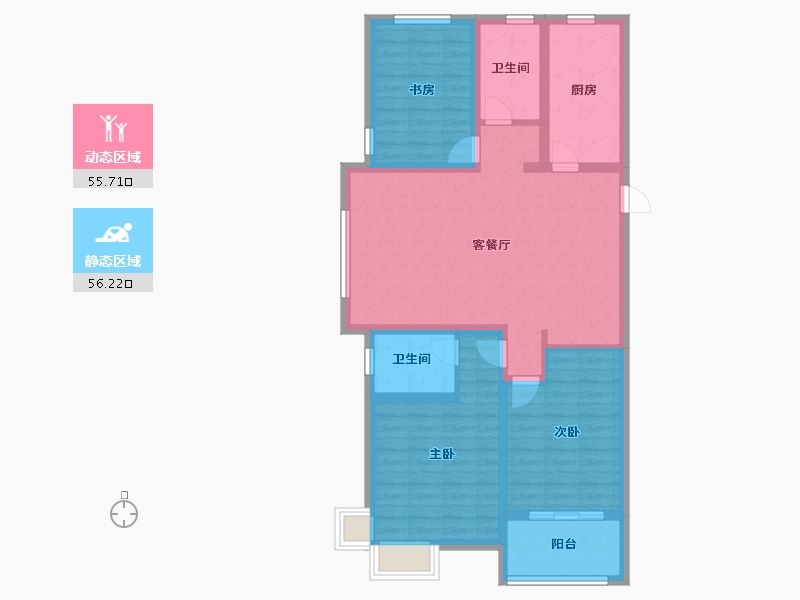 江苏省-徐州市-沛县新汉城-100.00-户型库-动静分区