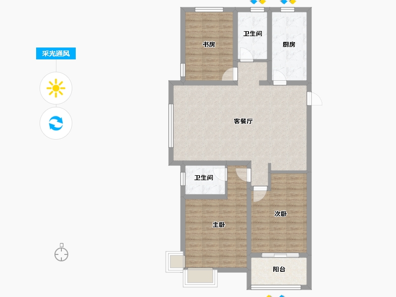 江苏省-徐州市-沛县新汉城-100.00-户型库-采光通风