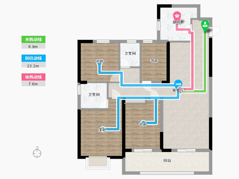 安徽省-合肥市-禹洲绿城�m园-109.68-户型库-动静线