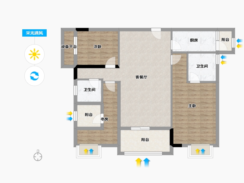 福建省-泉州市-奥能金港湾-92.00-户型库-采光通风