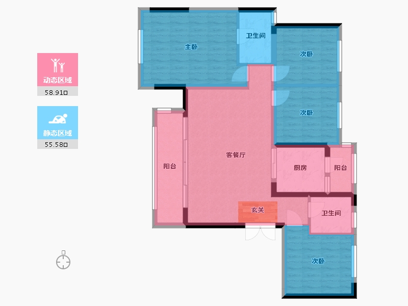 四川省-成都市-花样年江山-103.03-户型库-动静分区