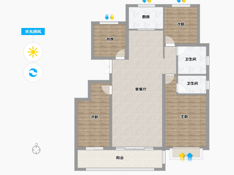 山东省-临沂市-汇金湾-121.07-户型库-采光通风