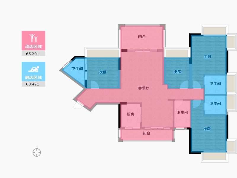 广东省-清远市-康怡江畔华府-113.68-户型库-动静分区