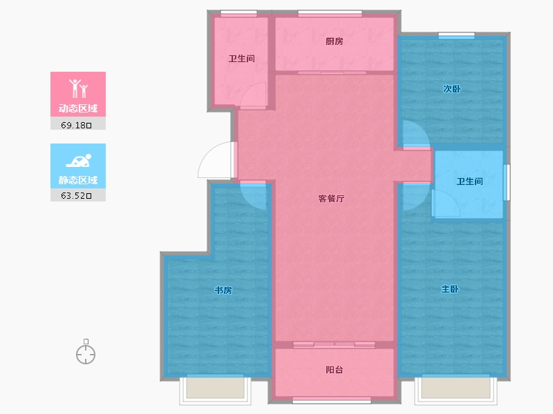 山东省-烟台市-龙门山水华庭-120.33-户型库-动静分区