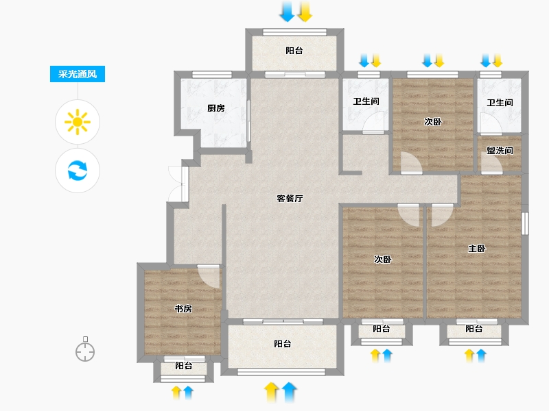 山东省-济宁市-诚祥太阳城-122.19-户型库-采光通风