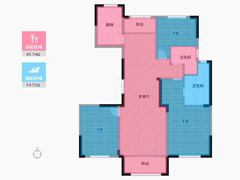 山东省-潍坊市-茂华爱琴海-108.17-户型库-动静分区