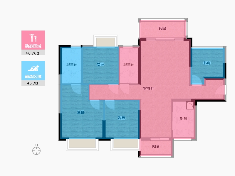 广西壮族自治区-玉林市-金科集美天樾-95.12-户型库-动静分区