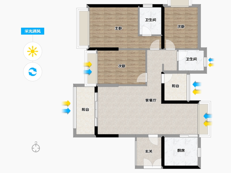 广东省-湛江市-泰汇广场-102.49-户型库-采光通风