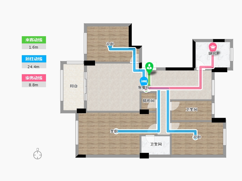 浙江省-温州市-华阳花苑-115.28-户型库-动静线