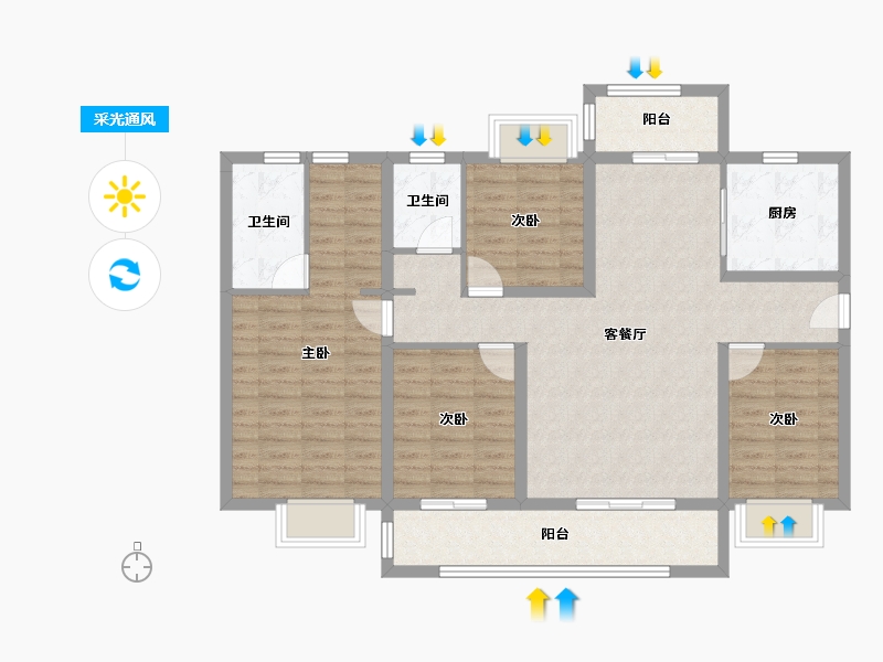 广东省-潮州市-万绿花园-109.28-户型库-采光通风