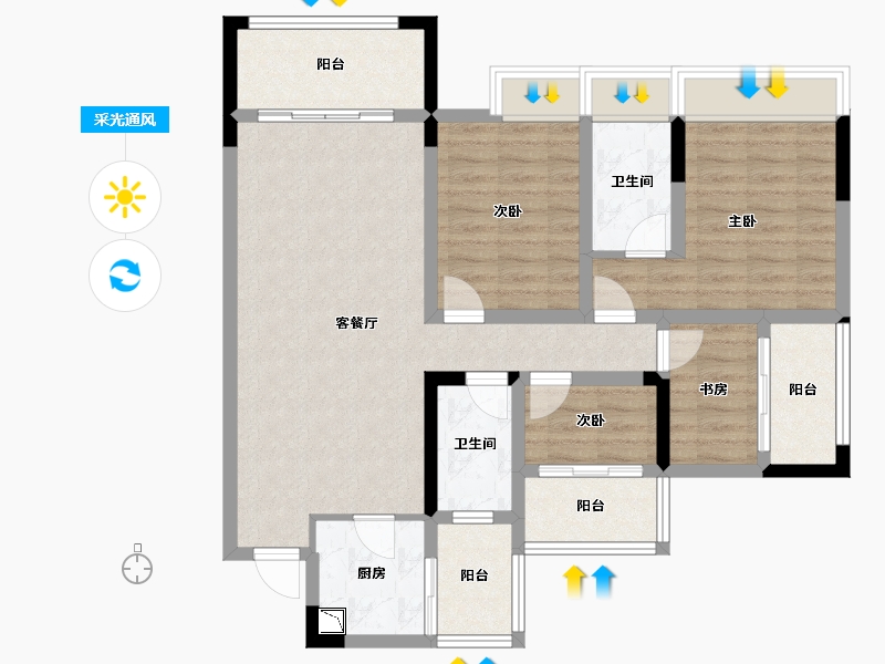 四川省-达州市-时代中央城-95.54-户型库-采光通风