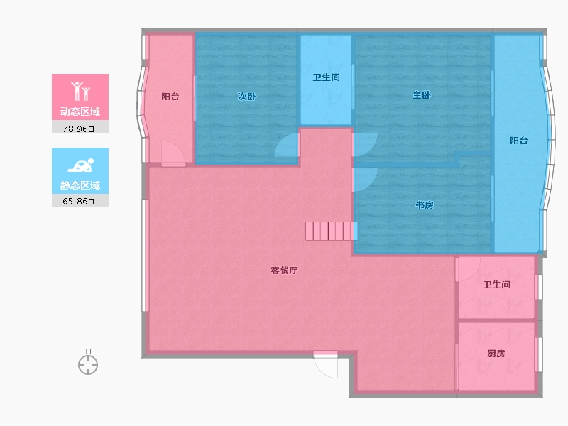 湖北省-武汉市-狮龙花园-135.19-户型库-动静分区