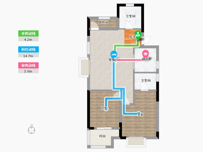 浙江省-宁波市-宝龙TOD奉甬新城-73.60-户型库-动静线