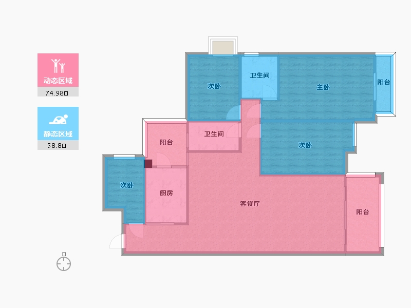 广东省-广州市-汇美体育花园-122.70-户型库-动静分区