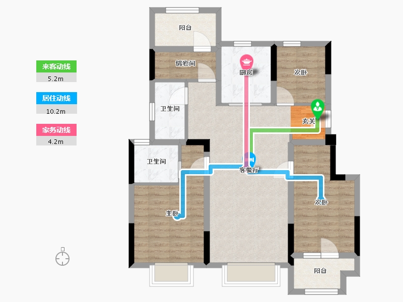 浙江省-宁波市-万科蔚蓝城市-86.28-户型库-动静线