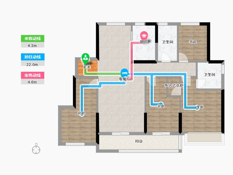 浙江省-宁波市-臻和院-110.04-户型库-动静线