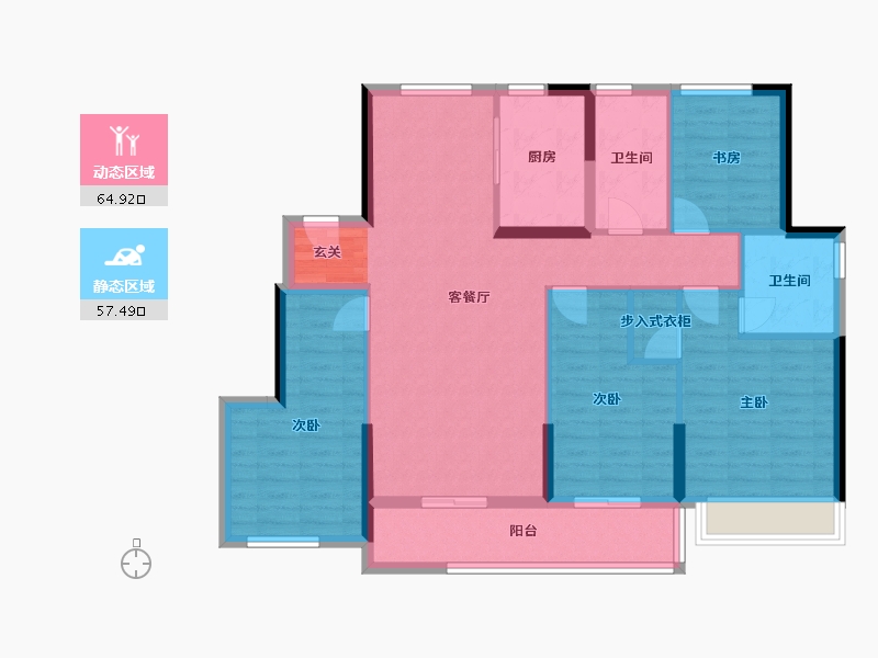 浙江省-宁波市-臻和院-110.04-户型库-动静分区