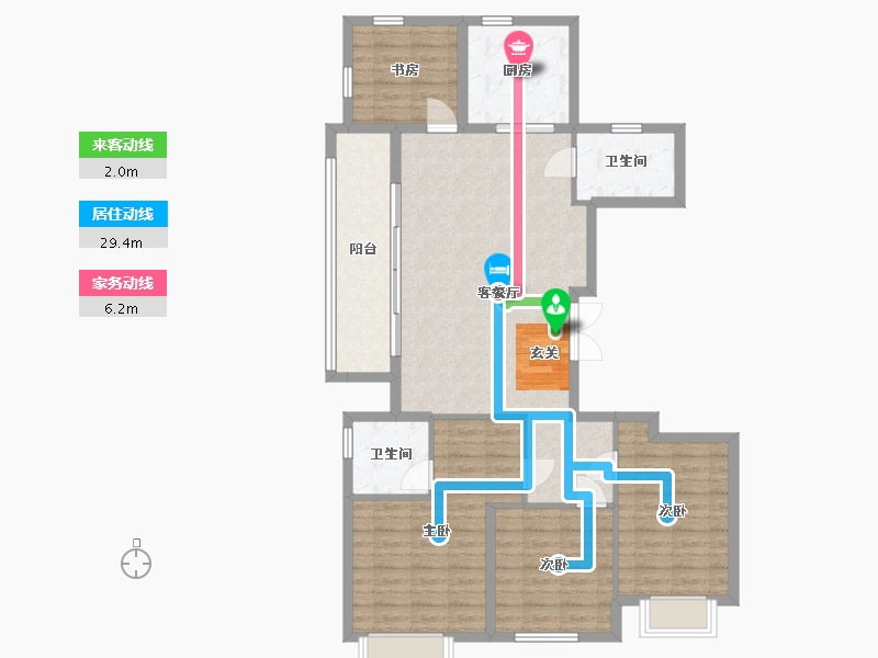 浙江省-宁波市-长粼府-110.48-户型库-动静线