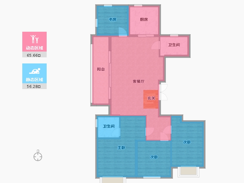 浙江省-宁波市-长粼府-110.48-户型库-动静分区