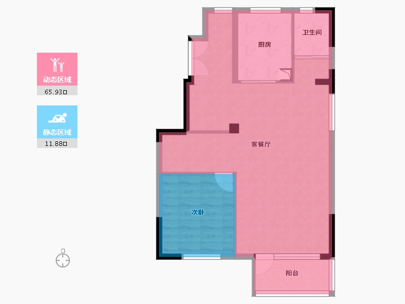 辽宁省-沈阳市-碧桂园公园印象-70.30-户型库-动静分区