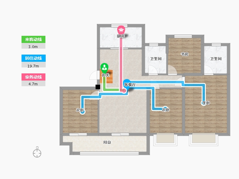 浙江省-宁波市-华鸿大发誉林府-103.25-户型库-动静线