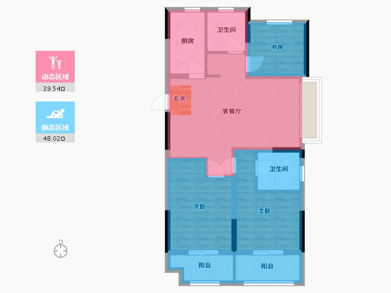 浙江省-宁波市-湖成大境-77.62-户型库-动静分区