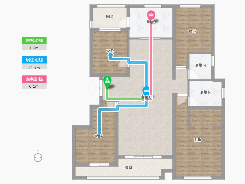 重庆-重庆市-招商·雍璟城-118.37-户型库-动静线