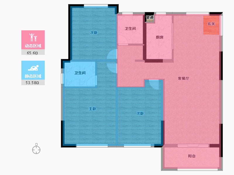 浙江省-温州市-宏地东瓯壹号-109.02-户型库-动静分区