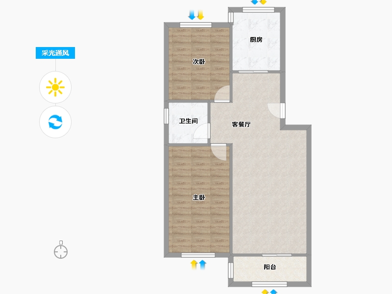 山东省-青岛市-滨海苑-78.94-户型库-采光通风