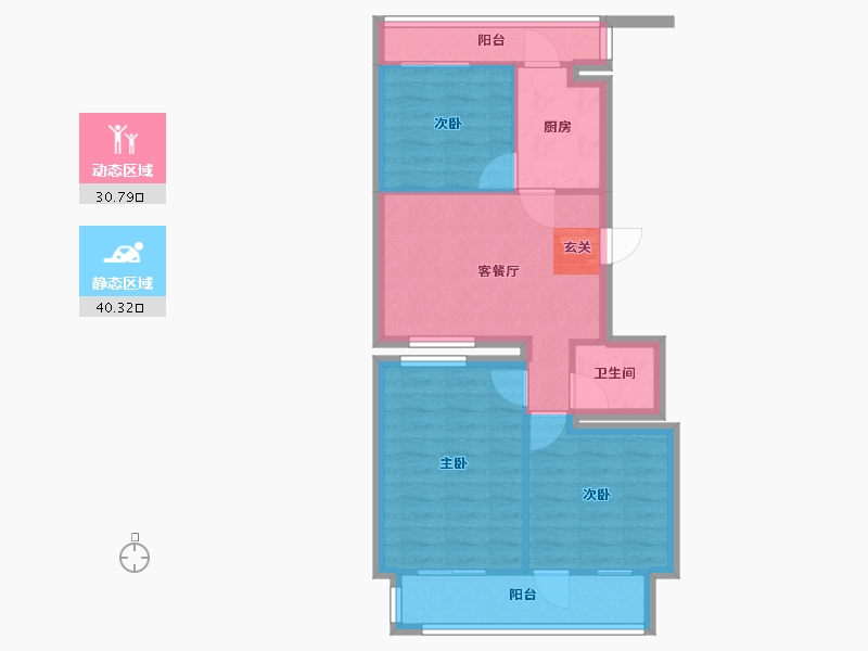 北京-北京市-延庆东外小区-63.43-户型库-动静分区