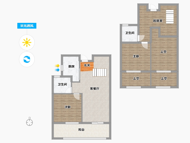 安徽省-合肥市-城建琥珀东华府-123.58-户型库-采光通风