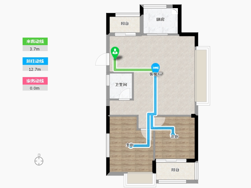 浙江省-嘉兴市-春风里-66.08-户型库-动静线