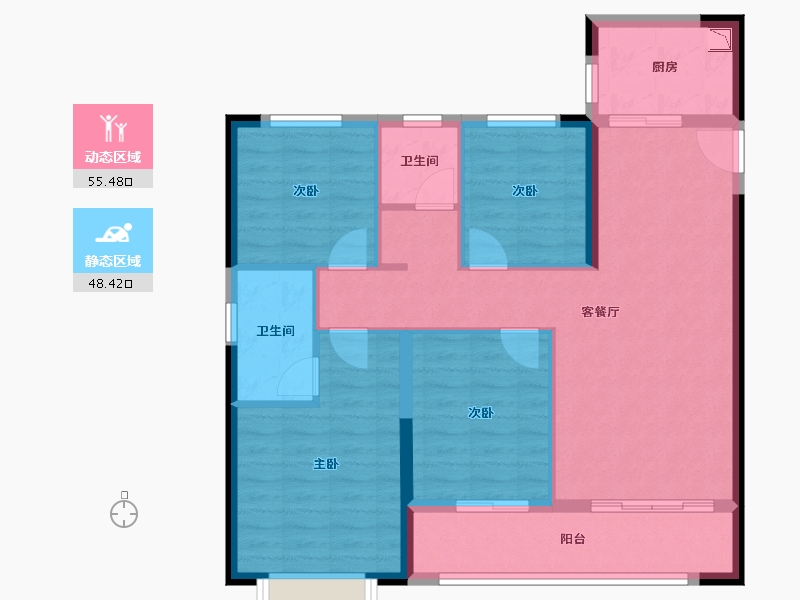 湖南省-长沙市-优步学府-93.35-户型库-动静分区