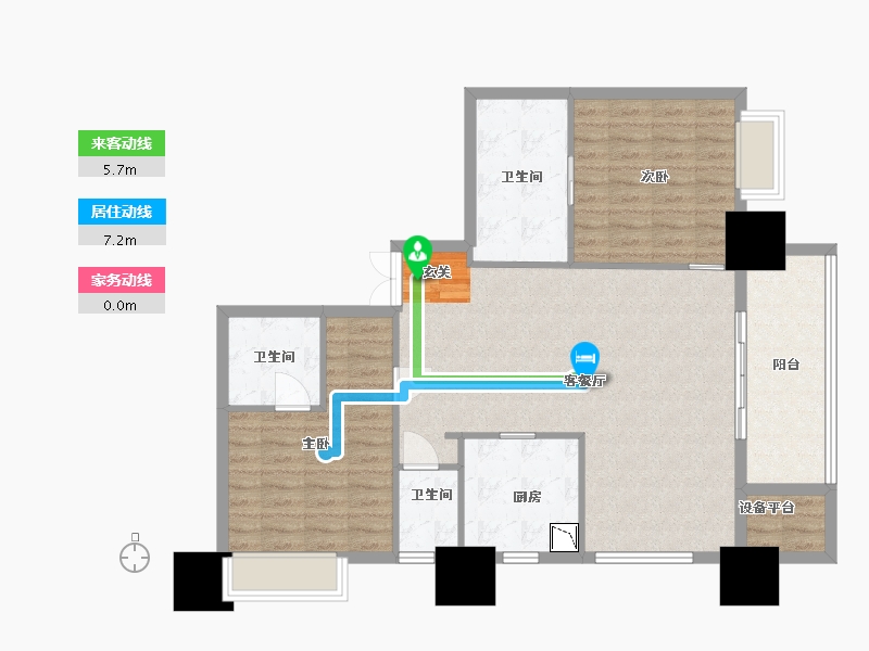 湖北省-武汉市-绿地海珀滨江-98.02-户型库-动静线