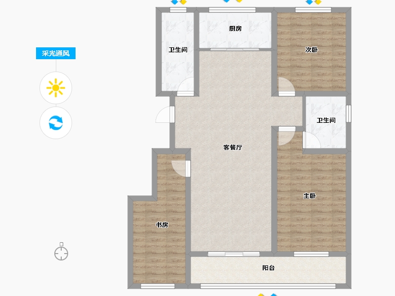 山东省-聊城市-明珠嘉苑-105.13-户型库-采光通风