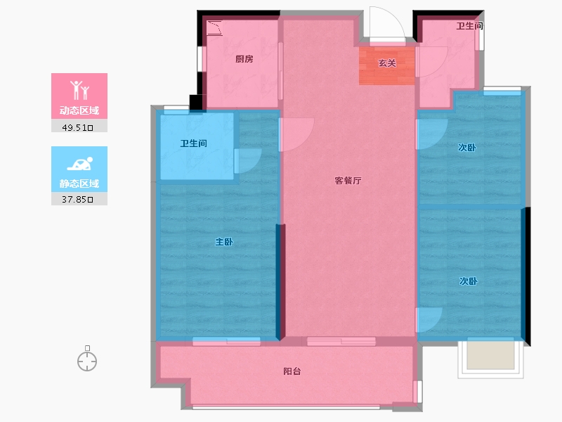 福建省-福州市-中庚・东金-79.30-户型库-动静分区